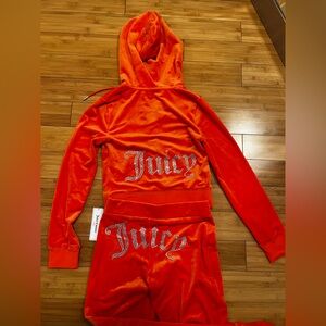 Juicy Couture Tangerine Velour Bling Tracksuit 🍊✨ NWT – Size S
